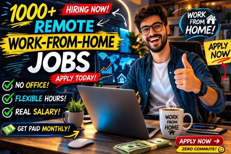 🚨 Hiring Now! 1000+ Remote Work-From-Home Jobs – No Office, Real Salary